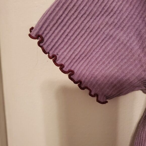 FOREVER 21 Y2K Balletcore Coquette Lavendar  Bolero Tie Front Cardigan Crop M/L - Picture 4 of 7